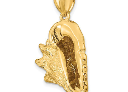 14K 3-D Conch Shell Charm, 38 x 29.1mm