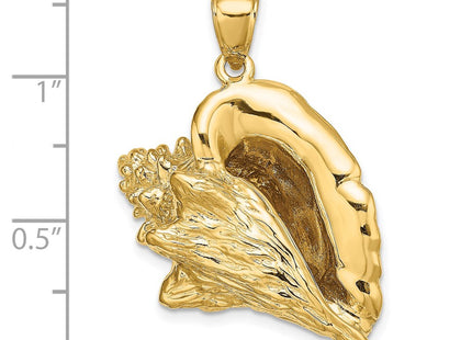 14K 3-D Conch Shell Charm, 38 x 29.1mm