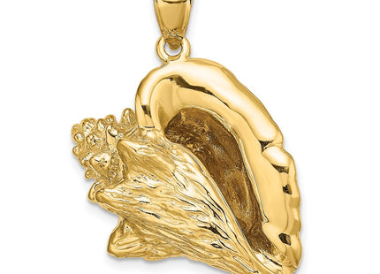 14K 3-D Conch Shell Charm, 38 x 29.1mm