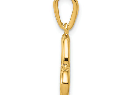 14K Polished Heart Pendant, 23 x 13mm