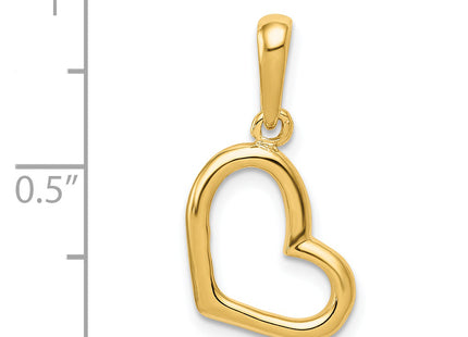 14K Polished Heart Pendant, 23 x 13mm