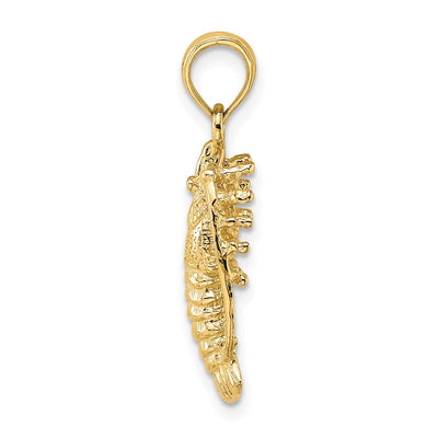 14K Florida Lobster with Out Claws Charm, 20 x 9.3mm