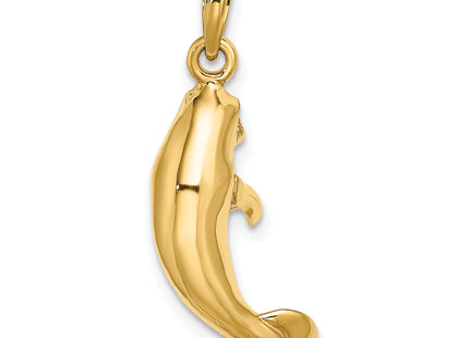 14K 3-D Polished Manatee Charm, 20.9 x 7.4mm