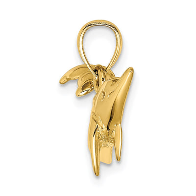 14K Polished Dolphin Charm, 19.15 x 24.7mm