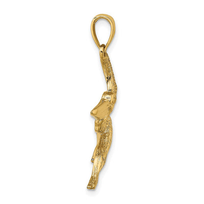 14K Flying Pelican Charm, 28.3 x 24.2mm