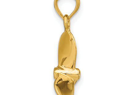 14K 3-D w/ 3 Blades Propeller Charm, 19.85 x 14.4mm