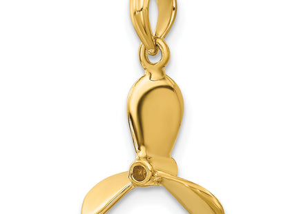 14K 3-D w/ 3 Blades Propeller Charm, 19.85 x 14.4mm