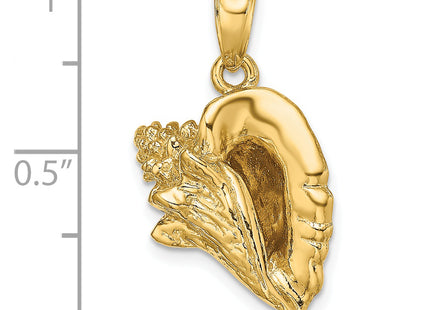 14K 3-D Conch Shell Charm, 24 x 19.65mm