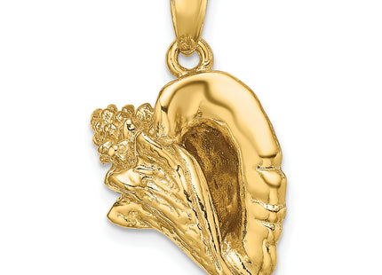 14K 3-D Conch Shell Charm, 24 x 19.65mm