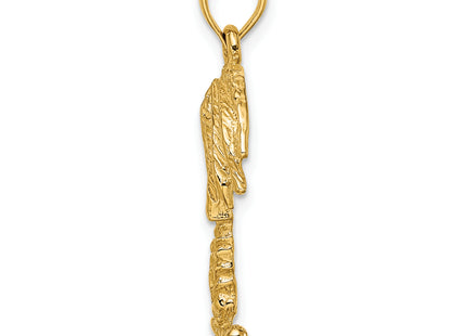 14K 2-D Textured Single Palm Tree Charm