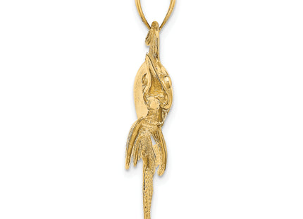 14K 2-D Polished/Satin Swordfish Charm