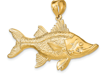 14K 3-D Tarpon Fish Charm, 17.7 x 40.35mm