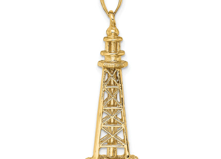 14K 3D Sanibel Island Lighthouse Charm, 38.5 x 13.6mm