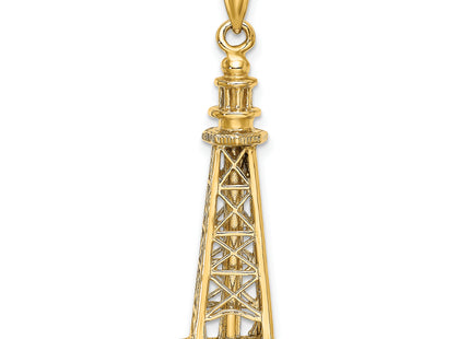 14K 3D Sanibel Island Lighthouse Charm, 38.5 x 13.6mm