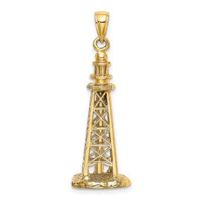 14K 3D Sanibel Island Lighthouse Charm, 38.5 x 13.6mm