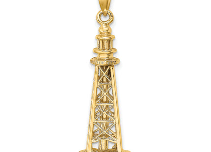 14K 3D Sanibel Island Lighthouse Charm, 38.5 x 13.6mm