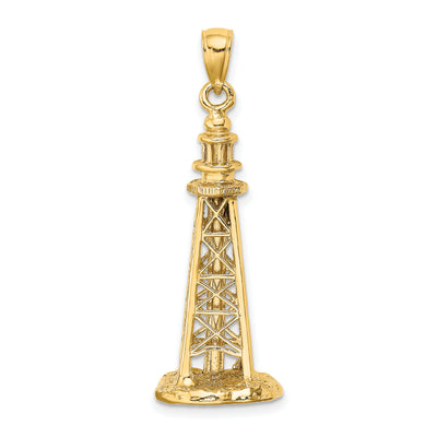 14K 3D Sanibel Island Lighthouse Charm, 38.5 x 13.6mm