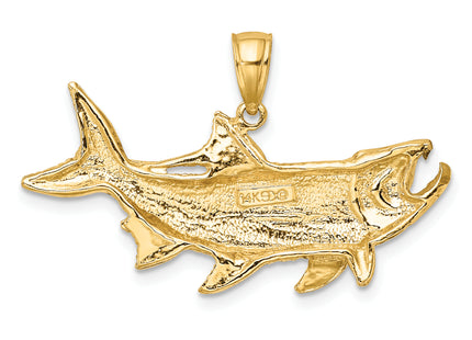14K Tarpon Fish w/Open Mouth Charm, 15 x 34mm