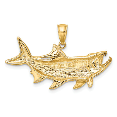 14K Tarpon Fish w/Open Mouth Charm, 15 x 34mm