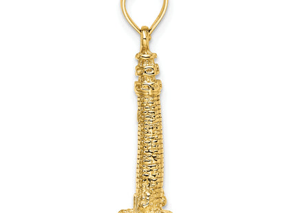 14K 3D Cape May NJ Lighthouse Charm, 26.8 x 10mm
