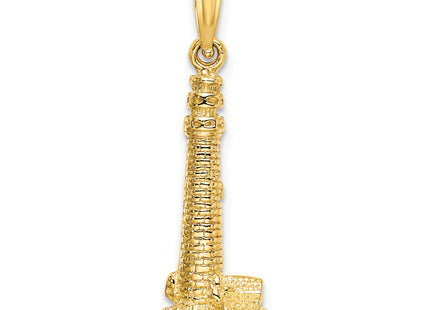 14K 3D Cape May NJ Lighthouse Charm, 26.8 x 10mm