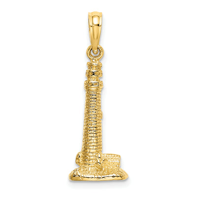 14K 3D Cape May NJ Lighthouse Charm, 26.8 x 10mm