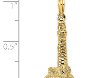 14K 3D Cape May NJ Lighthouse Charm, 26.8 x 10mm