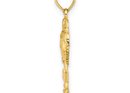 14K gold tree charm, alternate view