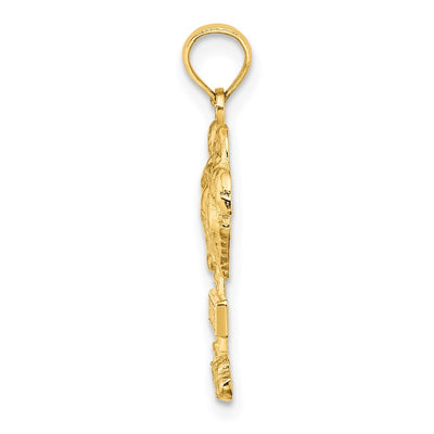 14K Hawaii Palm Tree Charm, 24.45 x 11.65mm