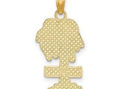 14K gold tree charm, further view