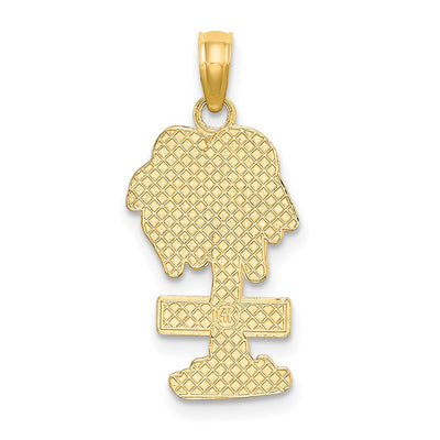 14K Hawaii Palm Tree Charm, 24.45 x 11.65mm