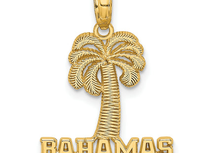 14K Bahamas Palm Tree Charm, 22.05 x 16.65mm