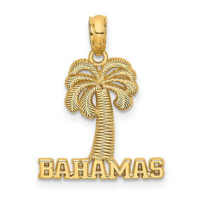 14K Bahamas Palm Tree Charm, 22.05 x 16.65mm