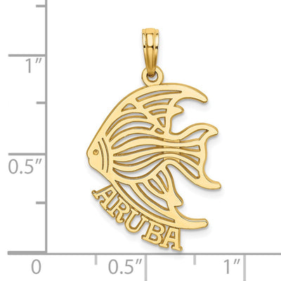 14K Polished Cut-Out ARUBA Under Angelfish Charm