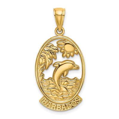 14K BARBADOS w/Dolphin Sunset Scene Charm