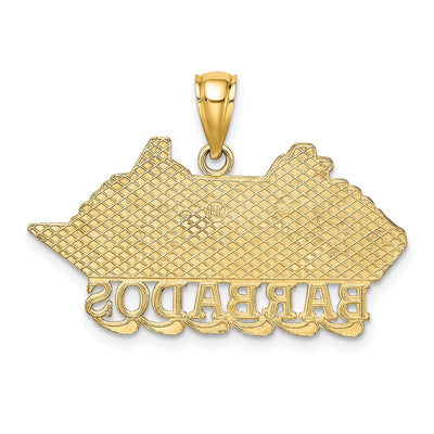 14K Polished BARBADOS Cruise Ship Charm