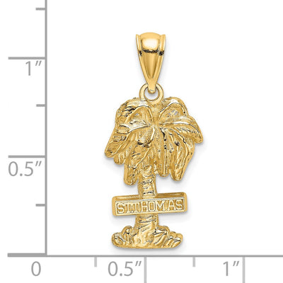 14K ST. THOMAS Palm Tree Charm