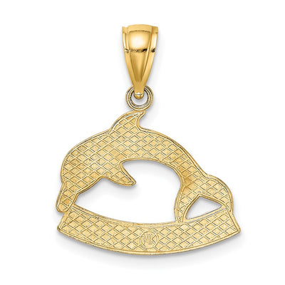 14K Polished BARBADOS Dolphin Charm
