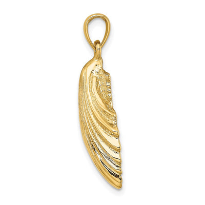 14K Polished Scallop Shell Charm, 32 x 18.88mm