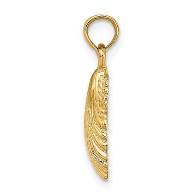 14K Polished Scallop Shell Charm, 22 x 12.35mm