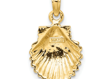 14K Polished Scallop Shell Charm, 22 x 12.35mm