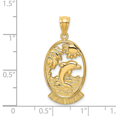 14K SEA ISLE w/ Dolphin Sunset Scene Charm