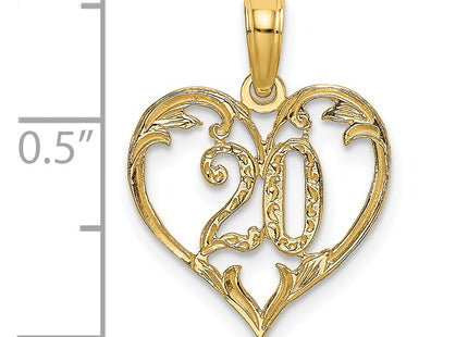 14k 20 in Heart Charm