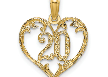 14k 20 in Heart Charm