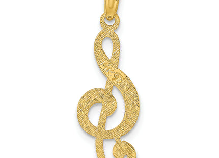 14K Treble Clef Charm, 29.34 x 11.75mm