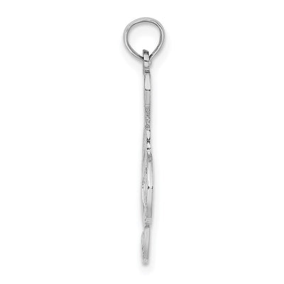 14K White Gold Treble Clef Charm, 29.34 x 11.75mm