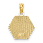 14K Caduceus Textured Back Medical Charm view