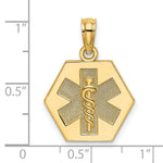 14K Caduceus Textured Back Medical Charm view