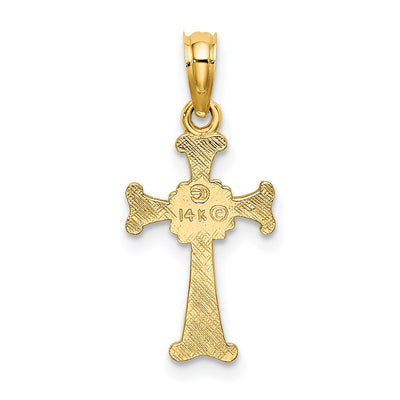 14K 4-Leaf Clover Cross Charm
