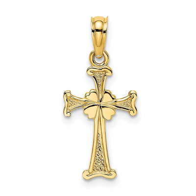 14K 4-Leaf Clover Cross Charm